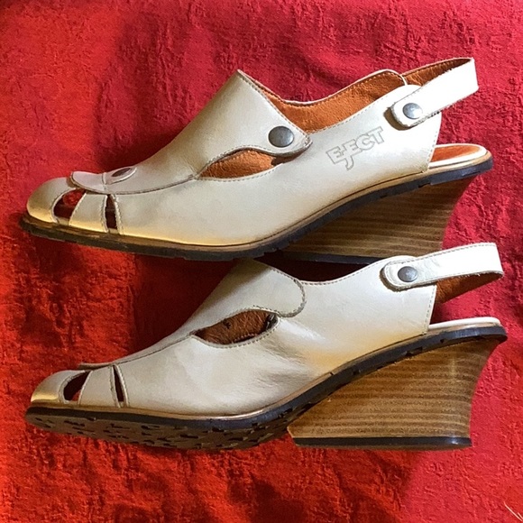 Eject Shoes Unusual Taupe Slingback Wedges from Portugal Size 10/ 41 - Picture 4 of 6